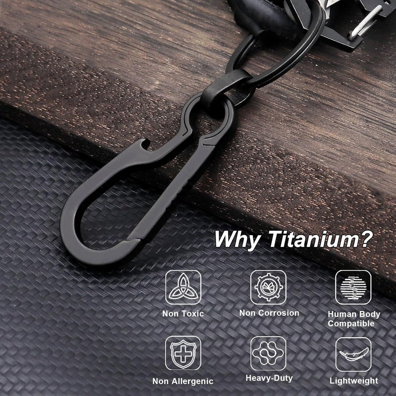 PJYTAC مشبك مفاتيح كارابيني من التيتانيوم، مشبك مفاتيح ثقيل الوزن بتصميم بسيط، مشبك سريع الفتح لمعدات EDC - Image 3